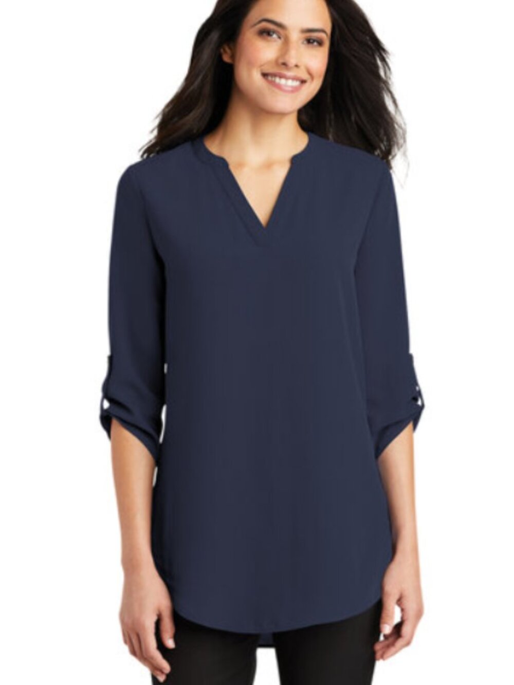 St. John's Bay Blue Tunic Top Sz S